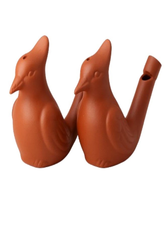 JETHIYA Terracotta Bird Water Whistle Toy - Pack of 2 | Handmade Eco-Friendly Clay Musical Toy for Kids, Boys & Girls | Traditional Indian Sound Whistle | Perfect Birthday Return Gift - Image 1